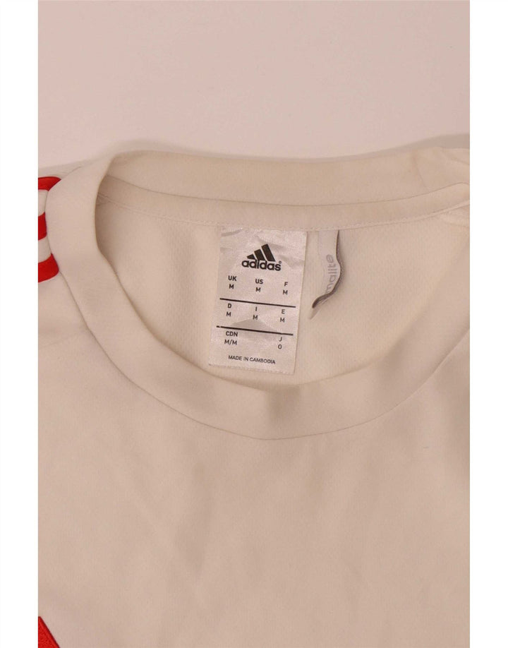 T-shirt Adidas Climalite da uomo Top in poliestere color block bianco medio
