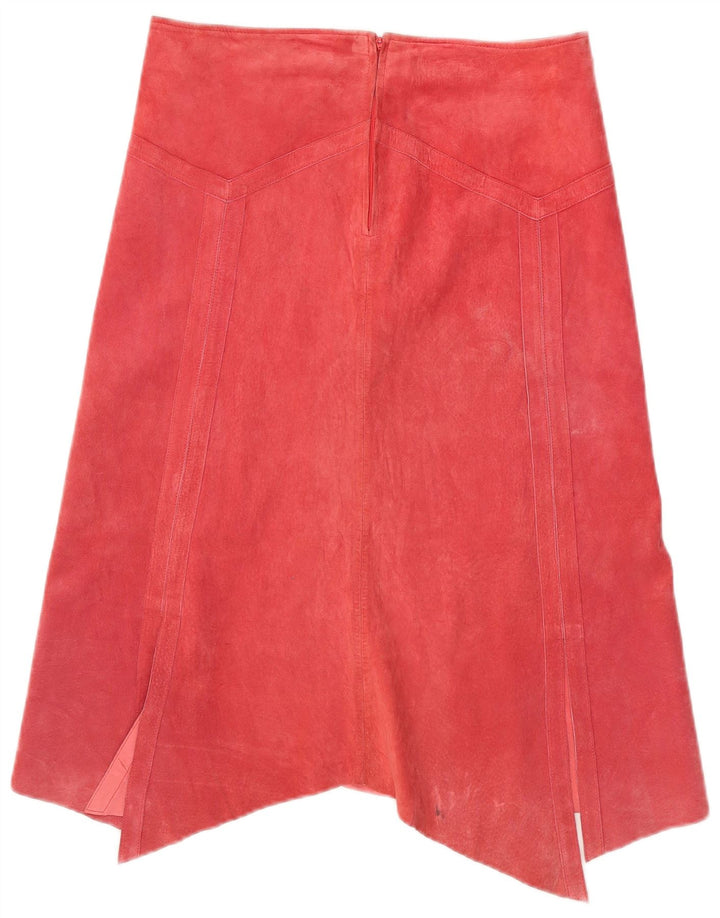 Gonna asimmetrica in pelle scamosciata da donna Danier UK 14 Large W32 Poliestere rosso