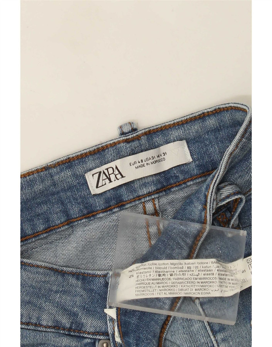 Jeans slim da uomo Zara EU 40 medio W31 L30 cotone blu