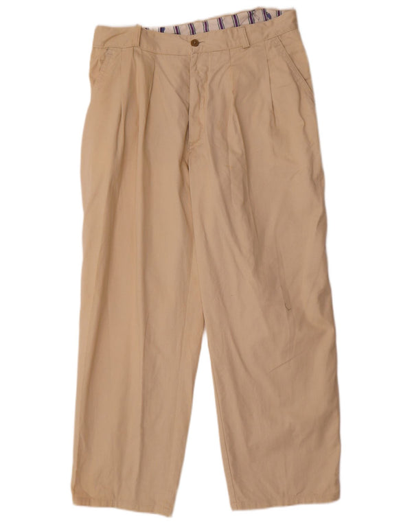 Pantaloni chino vintage da uomo con pegged IT 50 Large W34 L26 Beige