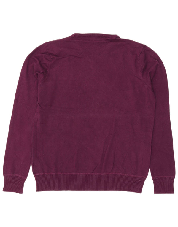 Maglione Zara da uomo con scollo a V XL in cotone bordeaux