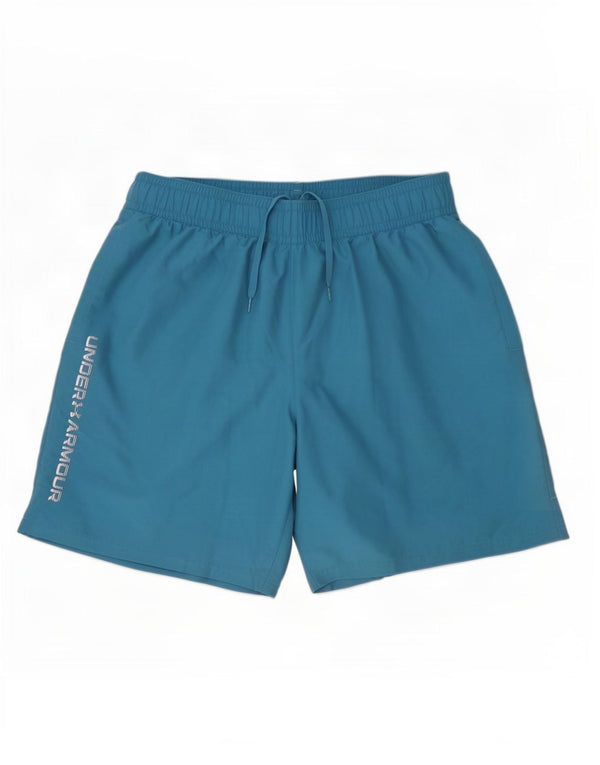 Pantaloncini sportivi grafici da uomo Under Armour grandi in poliestere blu