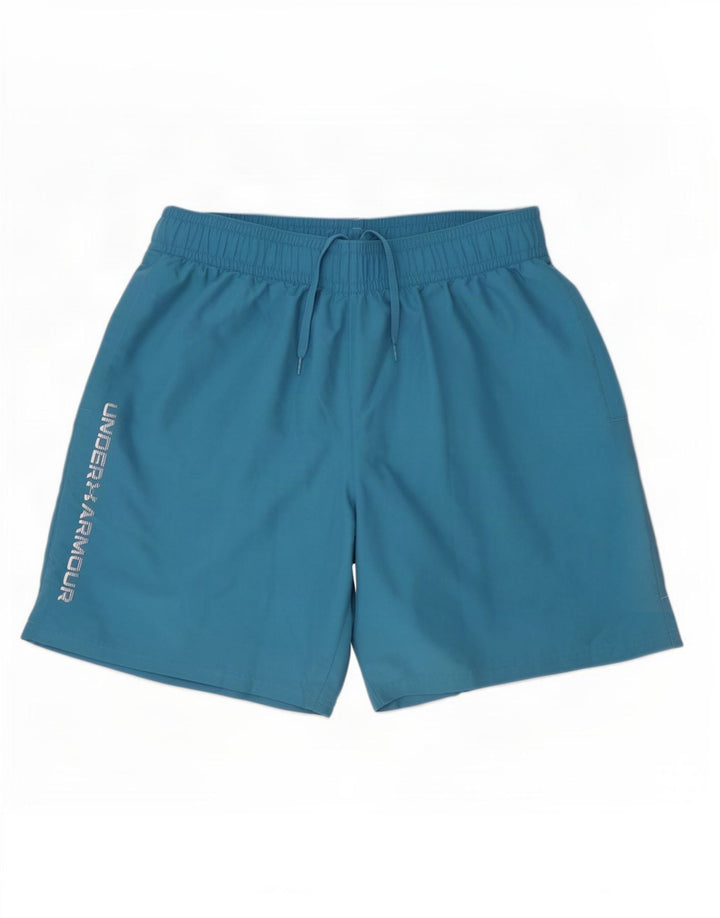 Pantaloncini sportivi grafici da uomo Under Armour grandi in poliestere blu