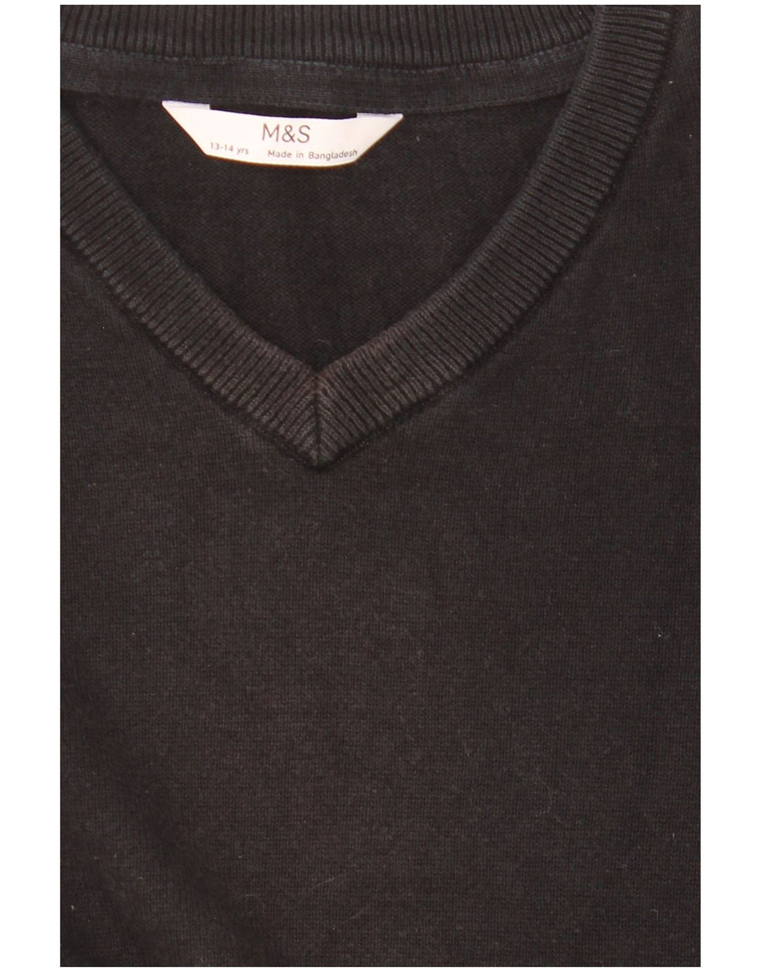 Maglione con scollo a V per ragazzi Marks & Spencer 13-14 anni Nero