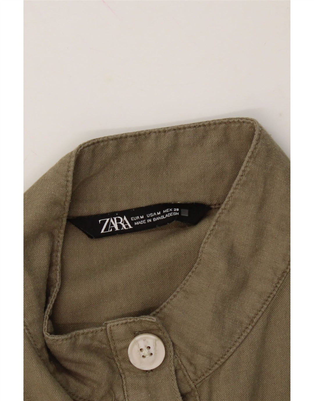 ZARA Womens Sleeveless Jumpsuit UK 14 Medium Khaki Linen Vintage Zara and Second-Hand Zara from Messina Hembry 