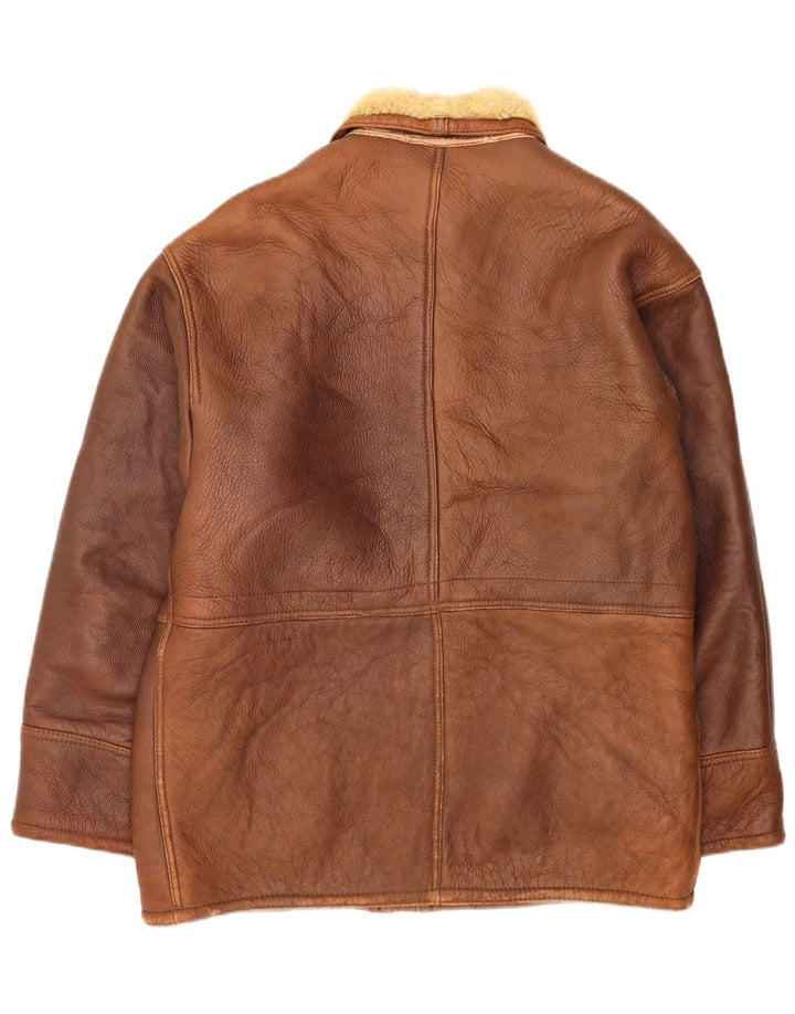 Giacca in shearling vintage da uomo UK 38 Marrone medio