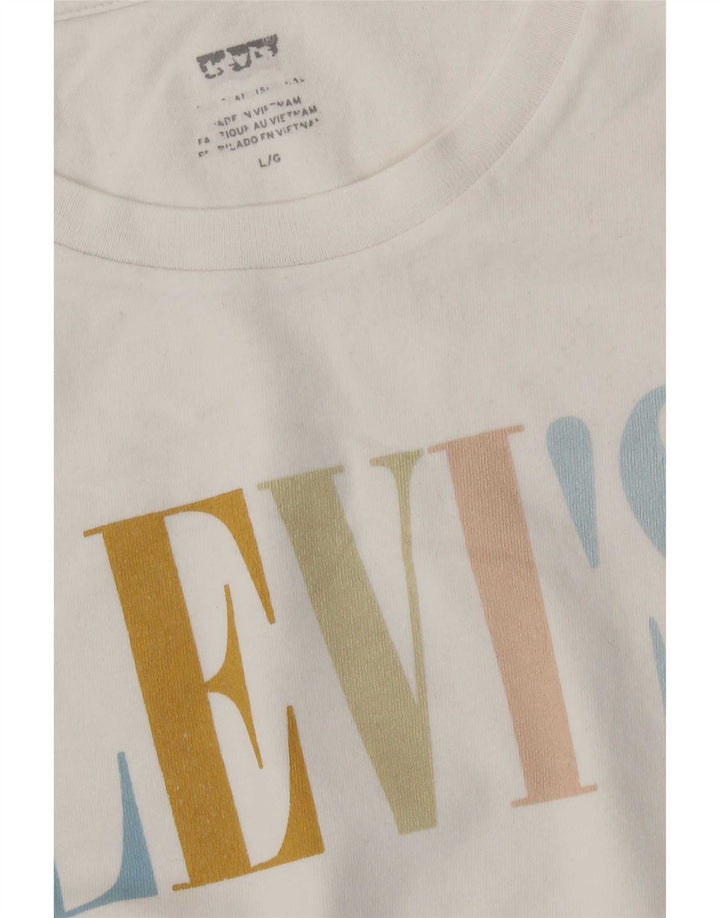 T-shirt grafica da donna Levi's Top UK 16 grande bianca