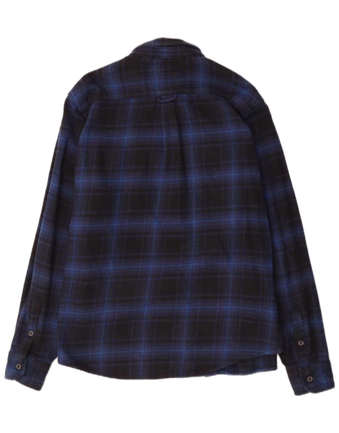 Camicia da uomo in flanella Orvis XL in cotone a quadri blu navy