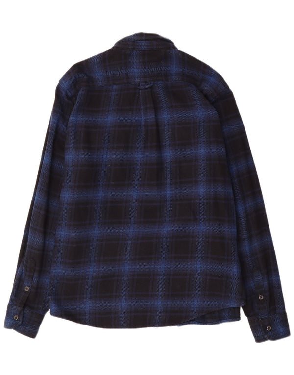 Camicia da uomo in flanella Orvis XL in cotone a quadri blu navy