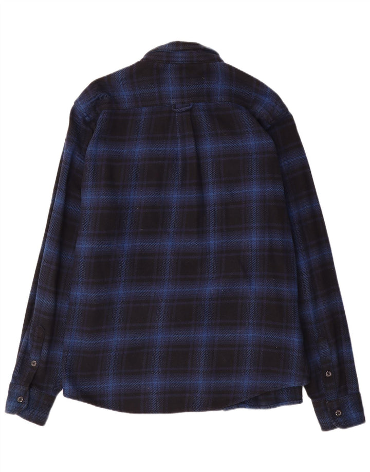 Camicia da uomo in flanella Orvis XL in cotone a quadri blu navy