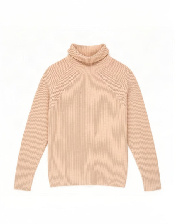 Maglione maglione a collo alto da donna Marks & Spencer UK 16 Large Beige Viscosa