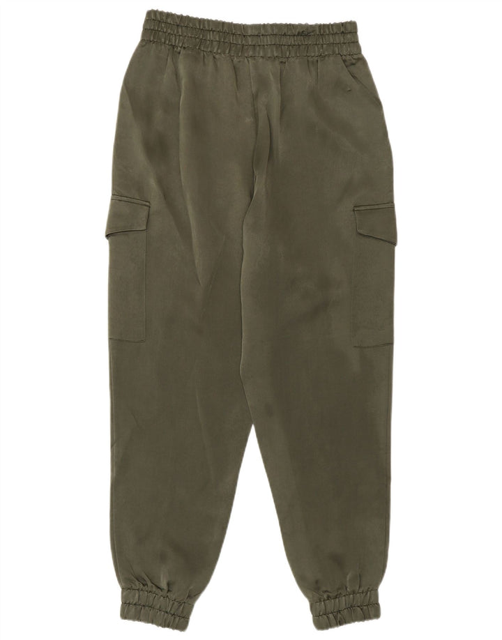 Pantaloni cargo da jogging da donna Zara UK 8 piccoli cachi