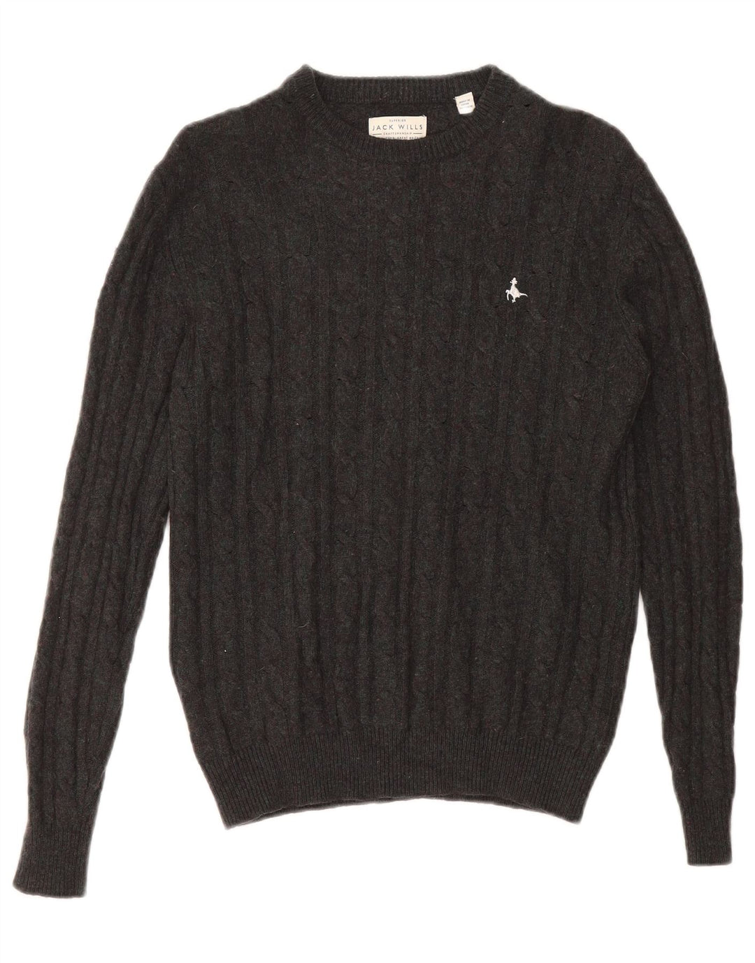 JACK WILLS Mens The Marlow Crew Neck Jumper Sweater XS Grey Wool