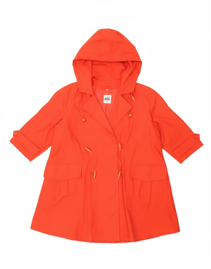 VINTAGE Womens Oversized Hooded Overcoat UK 16 Large Red Polyester Vintage Vintage and Second-Hand Vintage from Messina Hembry 