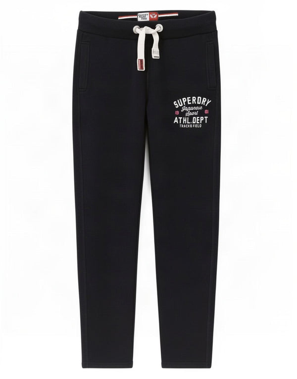 Pantaloni da tuta con grafica da donna Superdry UK 16 Large Blu Navy Cotone