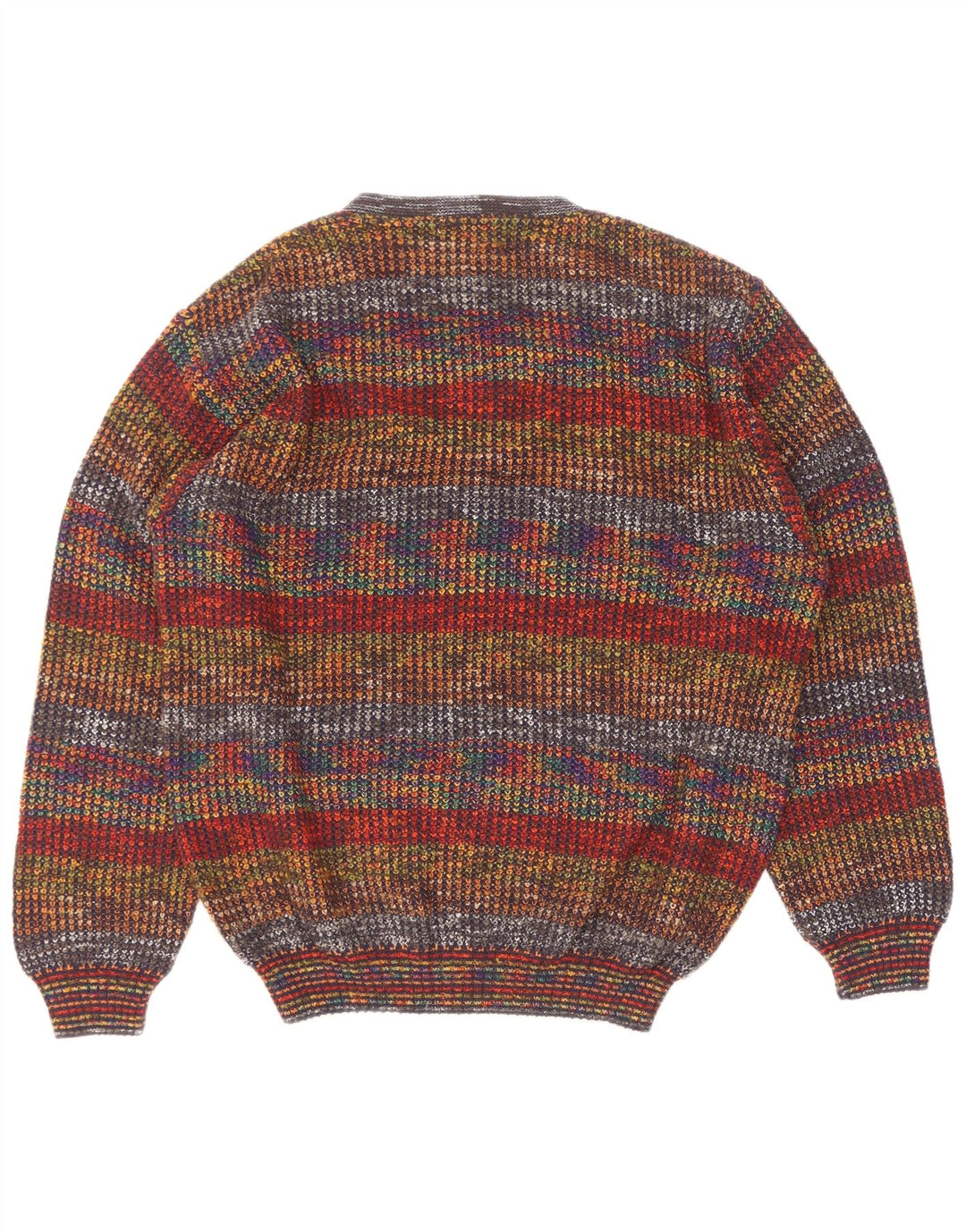 Maglione George da uomo con scollo a V IT 50 Lana a righe multicolori medie