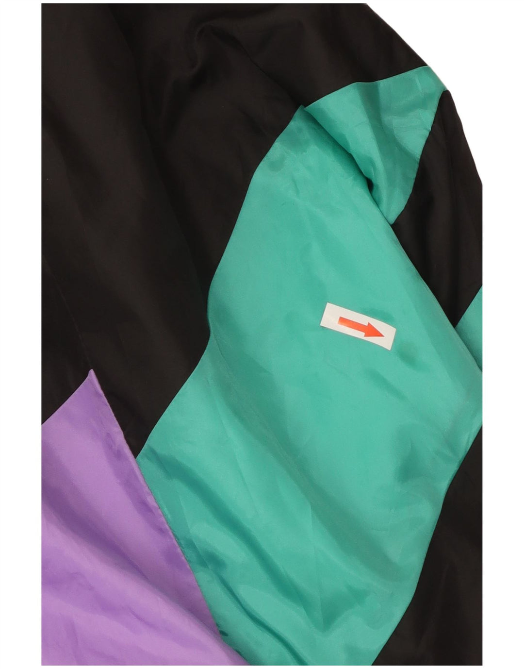 Giacca da ginnastica vintage da uomo, grande, color block nero