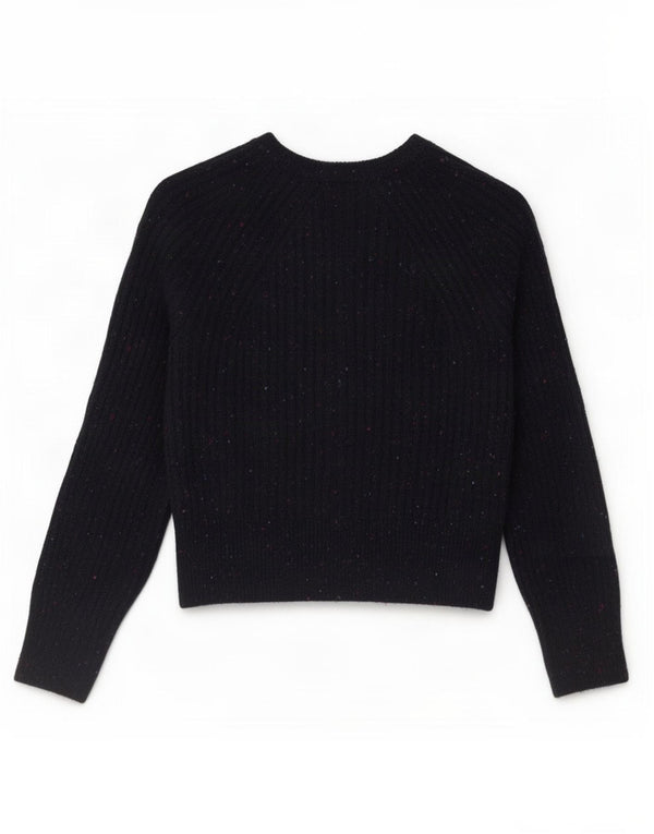 Marks & Spencer Womens Cardigan Sweater UK 10 Small Navy Blue Flecked