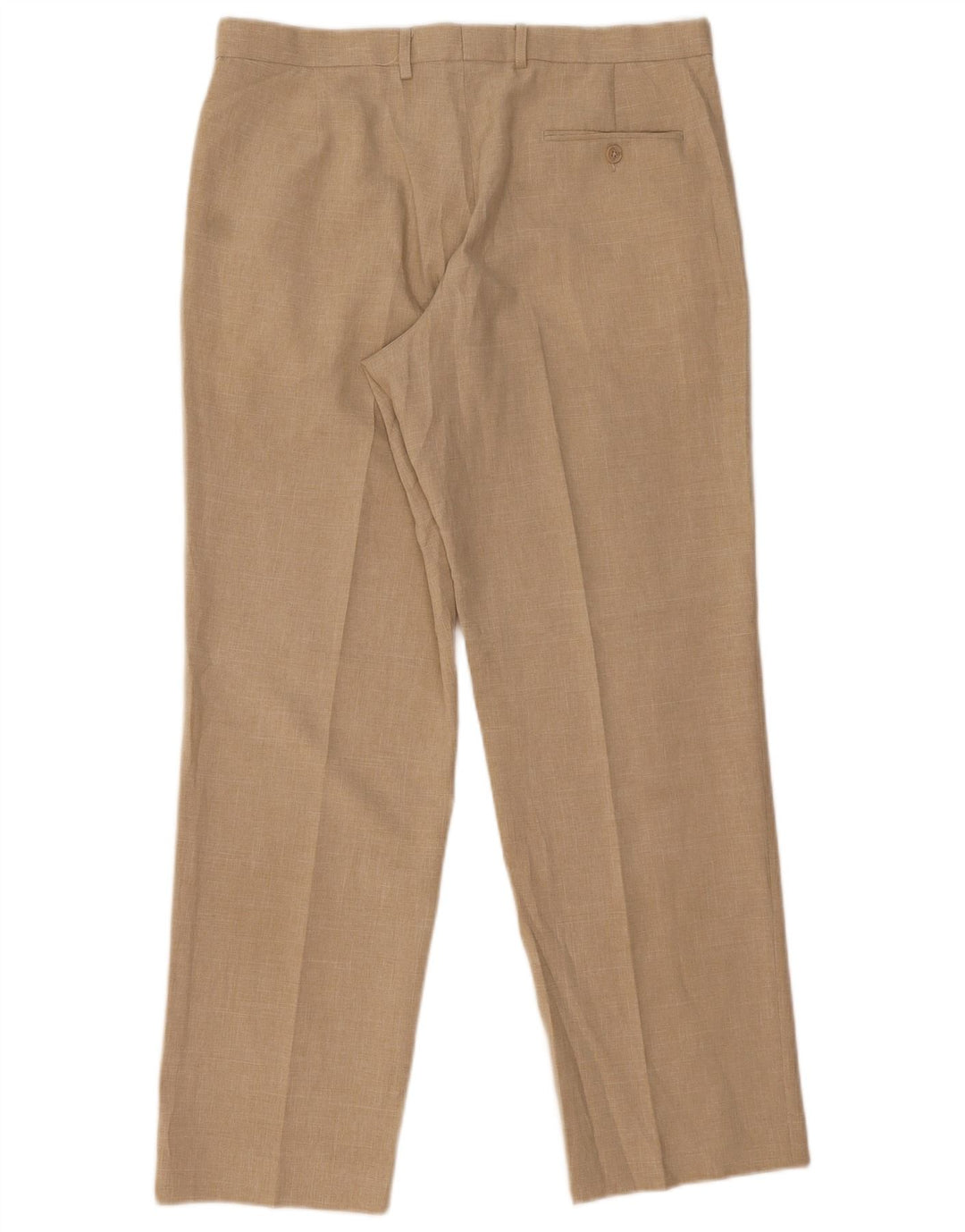 MARKS & SPENCER Pantaloni da abito dritti da uomo W36 L31 Poliestere beige