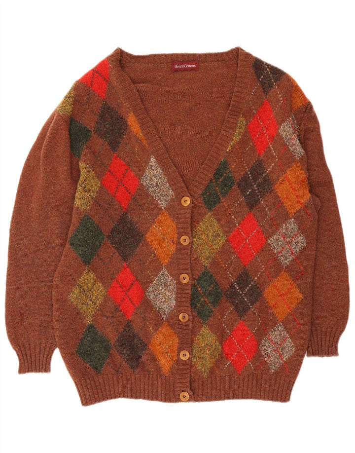 Maglione cardigan da donna Henry Cottons IT 46 Large Marrone Argyle/Diamond