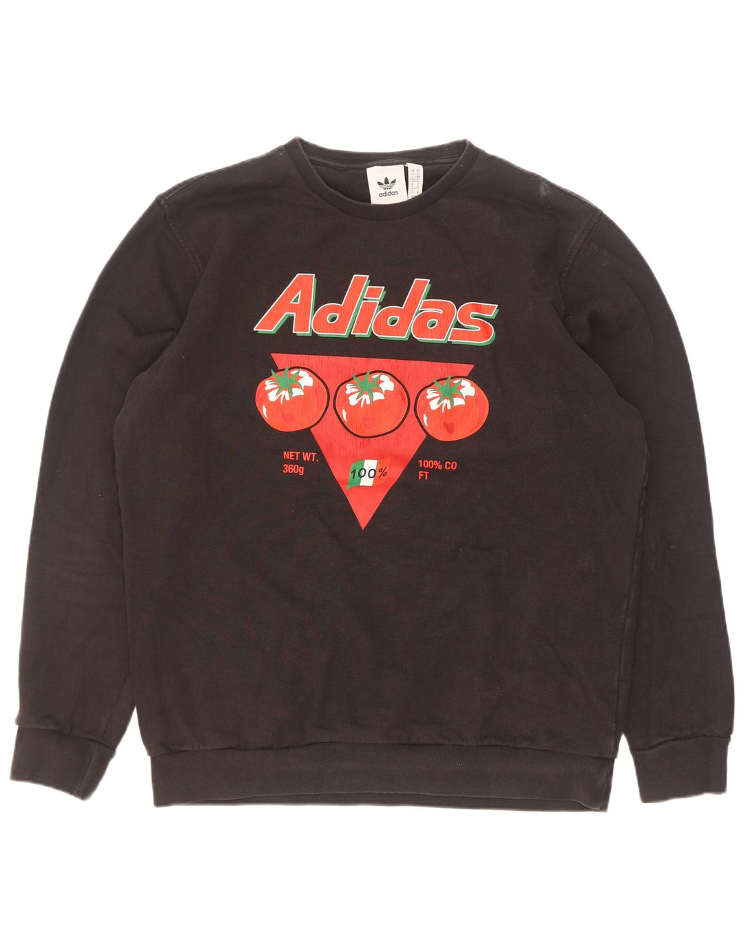 Felpa grafica da uomo Adidas Maglione grande cotone nero