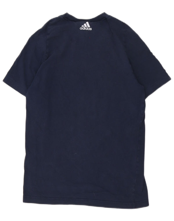 T-shirt grafica da uomo Adidas Top XS in cotone blu navy