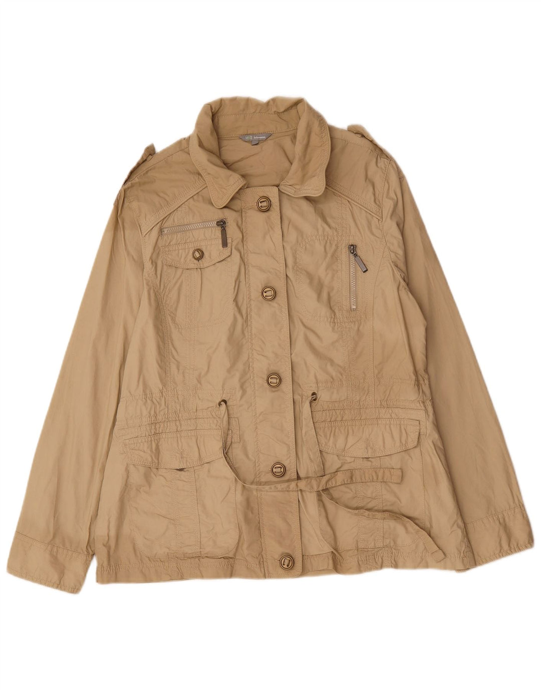 Giacca militare da donna Marks & Spencer UK 16 grande cotone beige