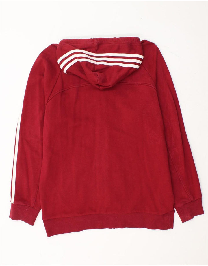 Maglione con cappuccio e zip da uomo ADIDAS grande in cotone rosso