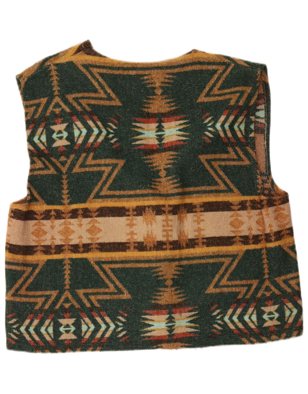 Gilet da uomo vintage XL verde geometrico azteco