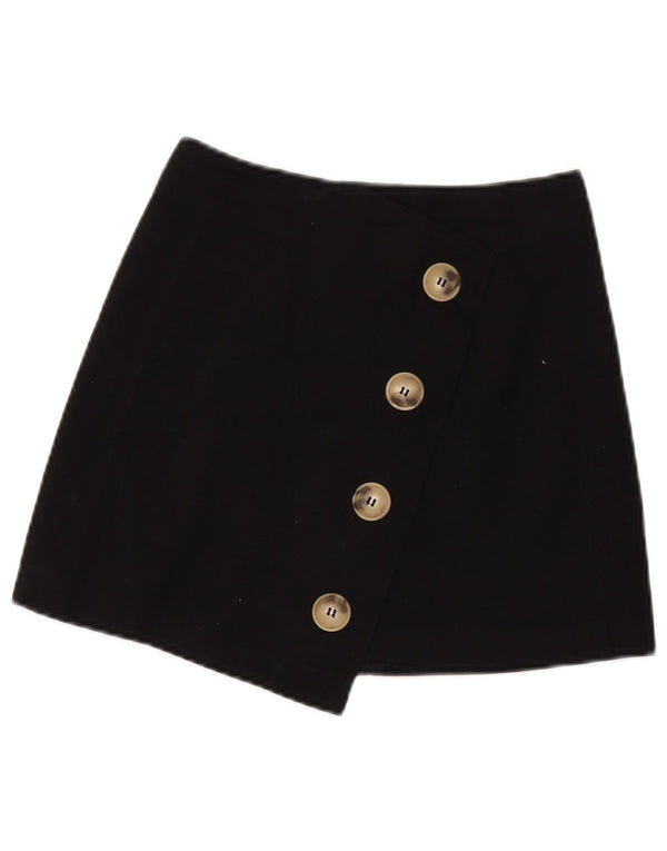 Gonna a portafoglio da donna Topshop UK 6 XS W26 cotone nero