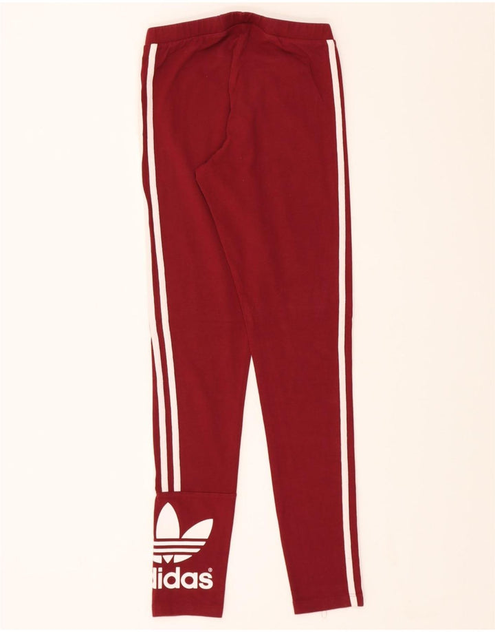 ADIDAS Womens Graphic Leggings UK 8 Small  Red Cotton Vintage Adidas and Second-Hand Adidas from Messina Hembry 