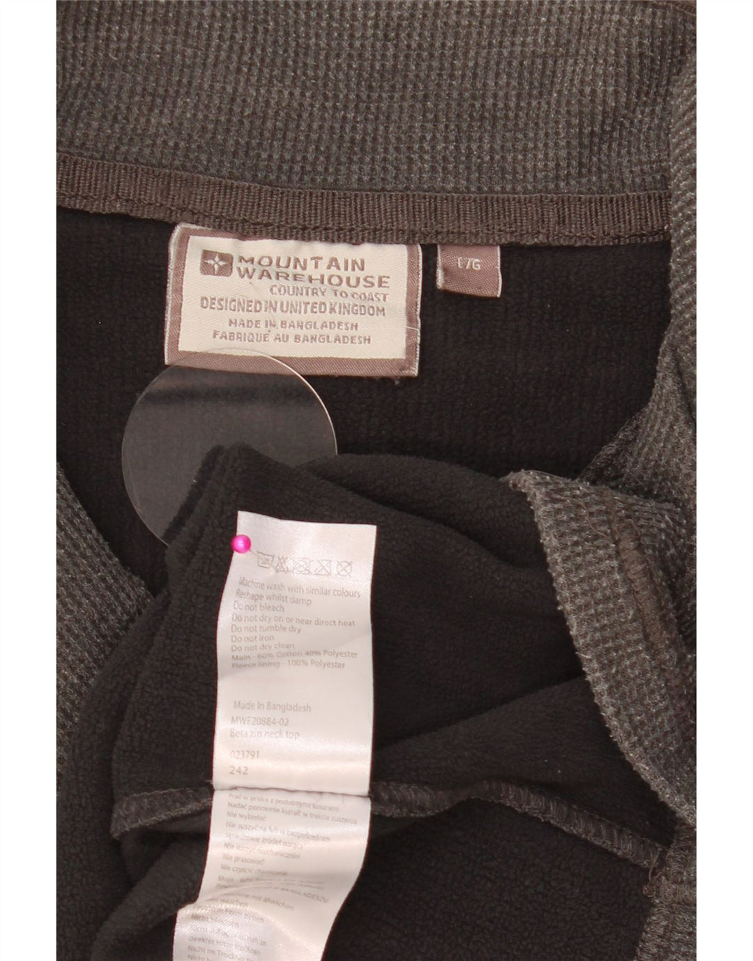 MOUNTAIN WAREHOUSE Felpa da uomo con collo con zip, maglione grande, cotone grigio