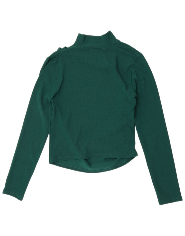 Top corto da donna Zara manica lunga UK 12 verde medio