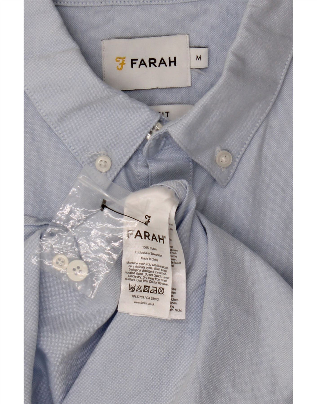 FARAH Mens Shirt Medium Blue Cotton Vintage Farah and Second-Hand Farah from Messina Hembry 