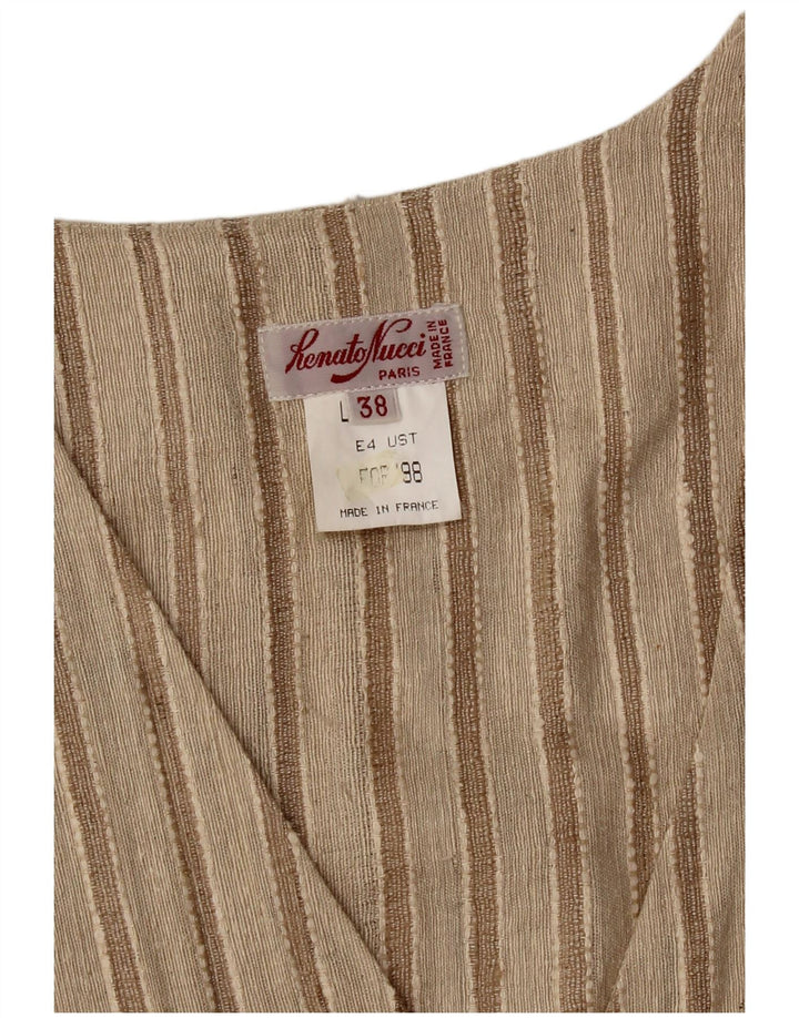 Gilet da donna a 5 bottoni Renato Nucci EU 38 Seta a righe beige medio