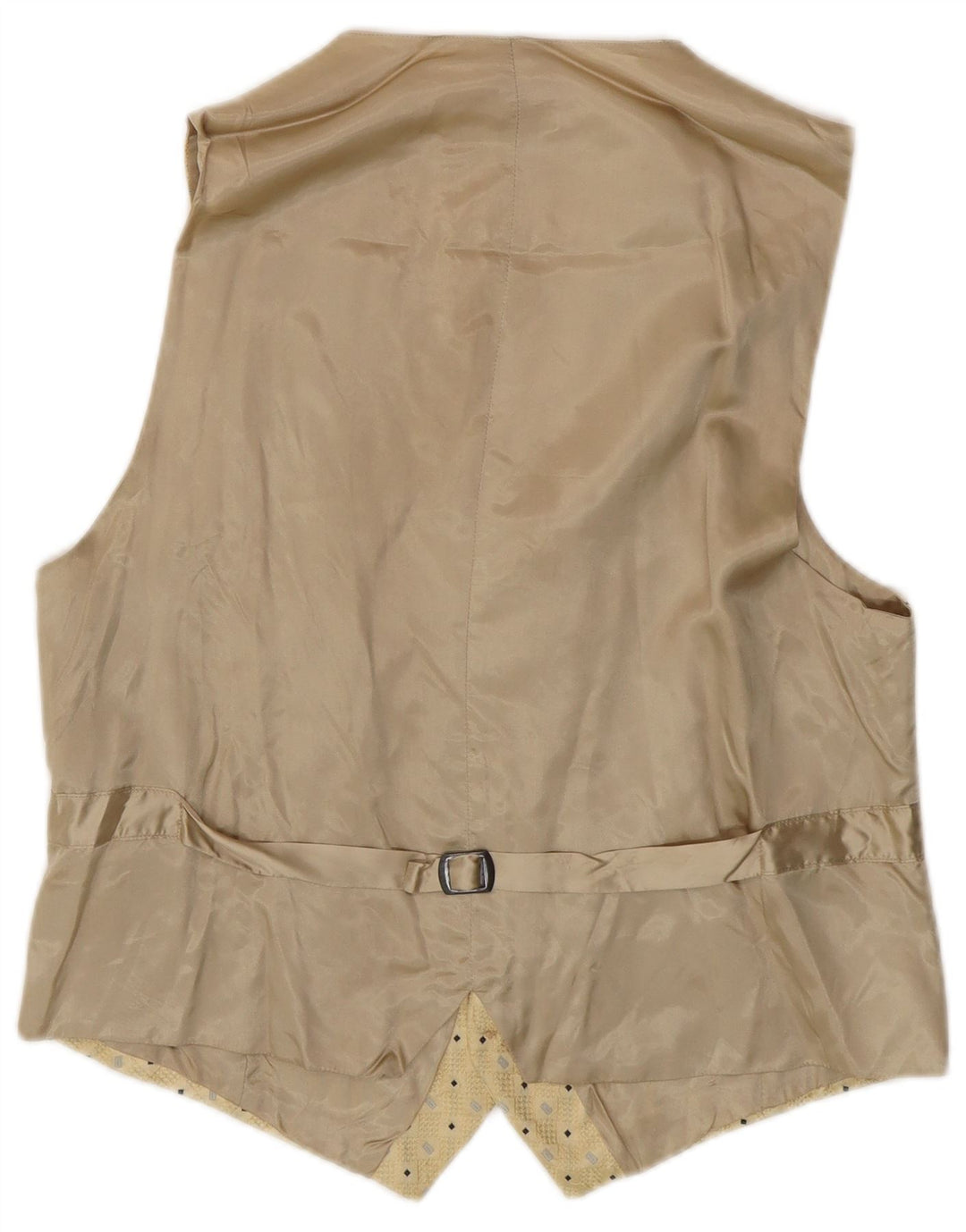 Gilet Vintage da Uomo IT 50 Seta geometrica Beige Medio