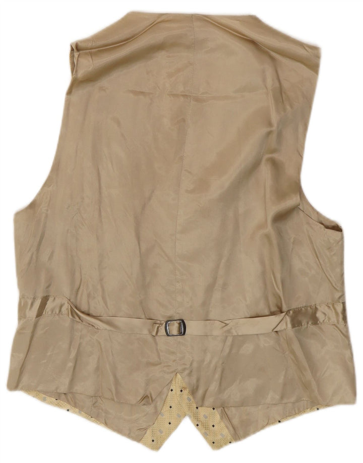 Gilet Vintage da Uomo IT 50 Seta geometrica Beige Medio
