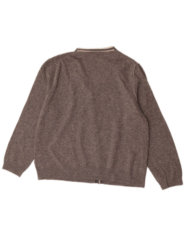 Maglione cardigan da donna Henry Cottons UK 22 3XL Lana vergine grigia