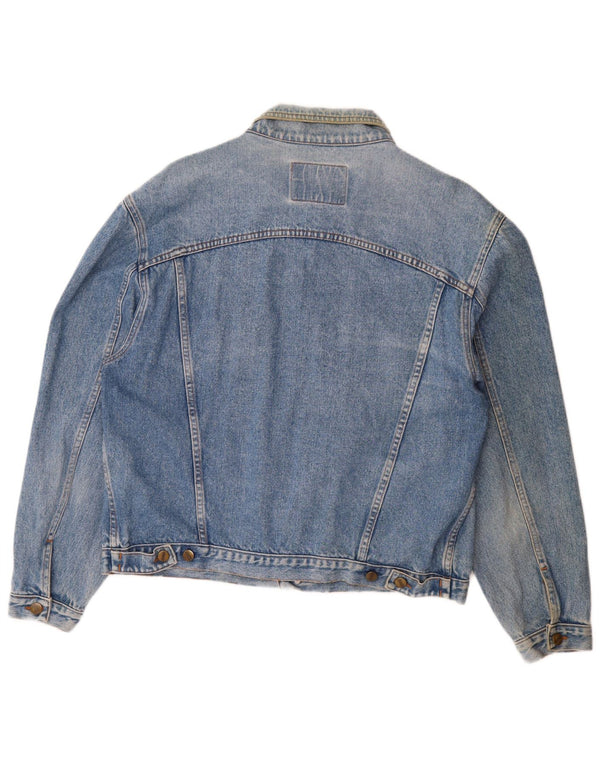 Giacca di jeans vintage da uomo UK 42 XL in cotone blu