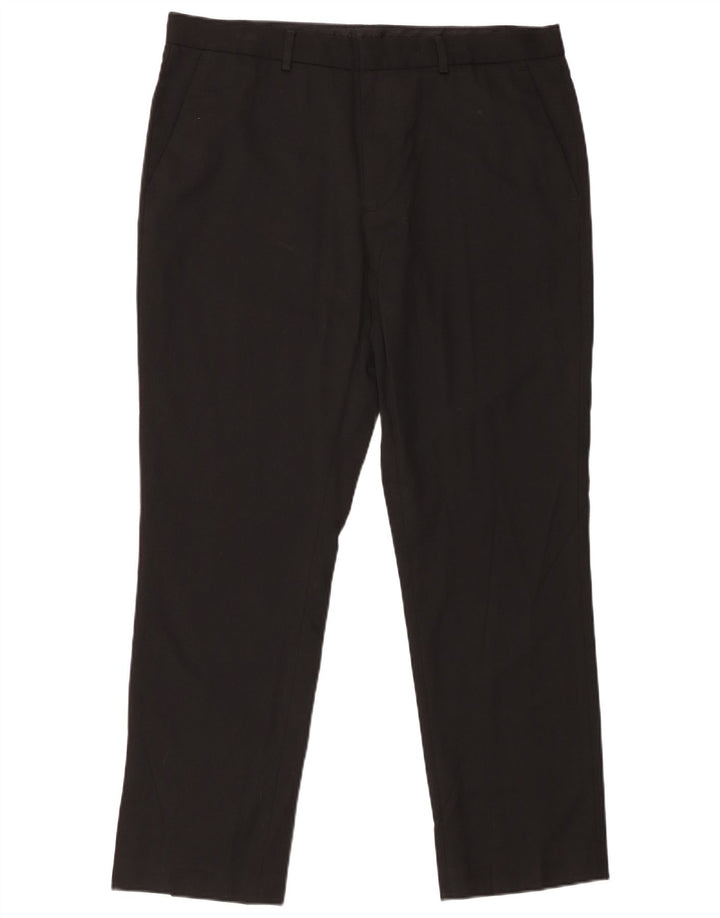 CALVIN KLEIN Pantaloni chino slim da uomo W36 L30 poliestere nero