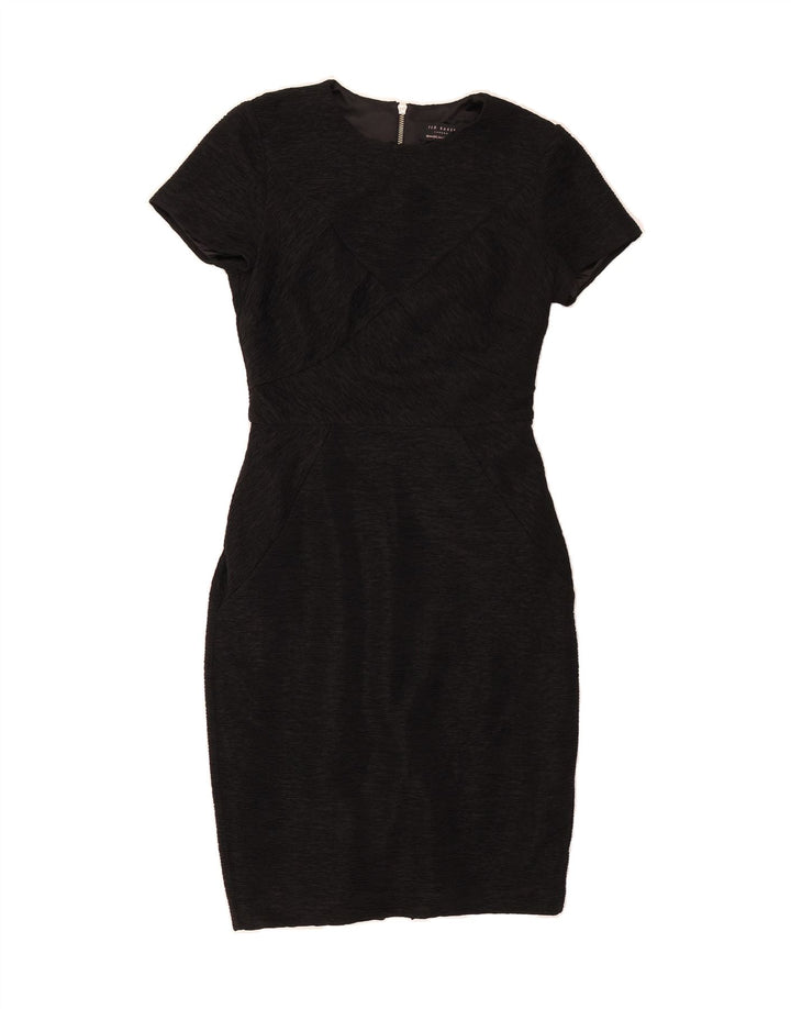 TED BAKER Womens Bodycon Dress Size 2 Small Black Polyester Vintage Ted Baker and Second-Hand Ted Baker from Messina Hembry 