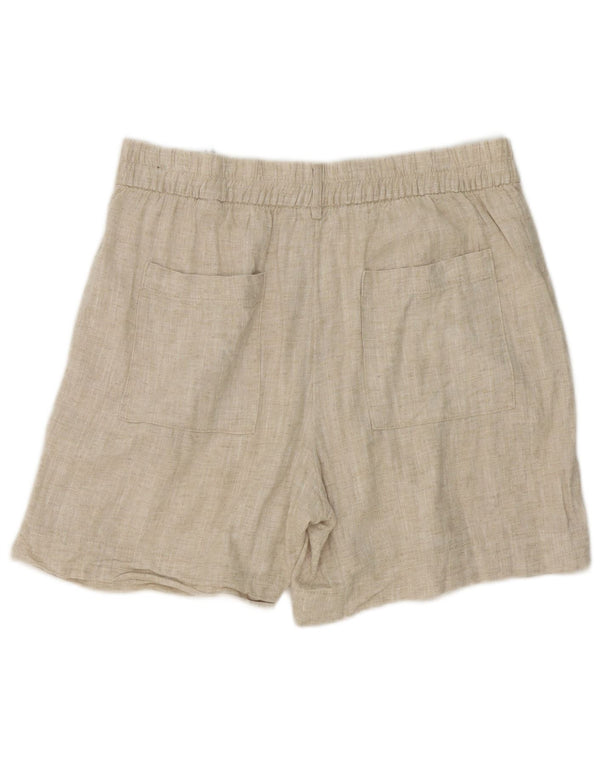 Pantaloncini chino da donna Marks & Spencer UK 12 medi W32 Lino beige