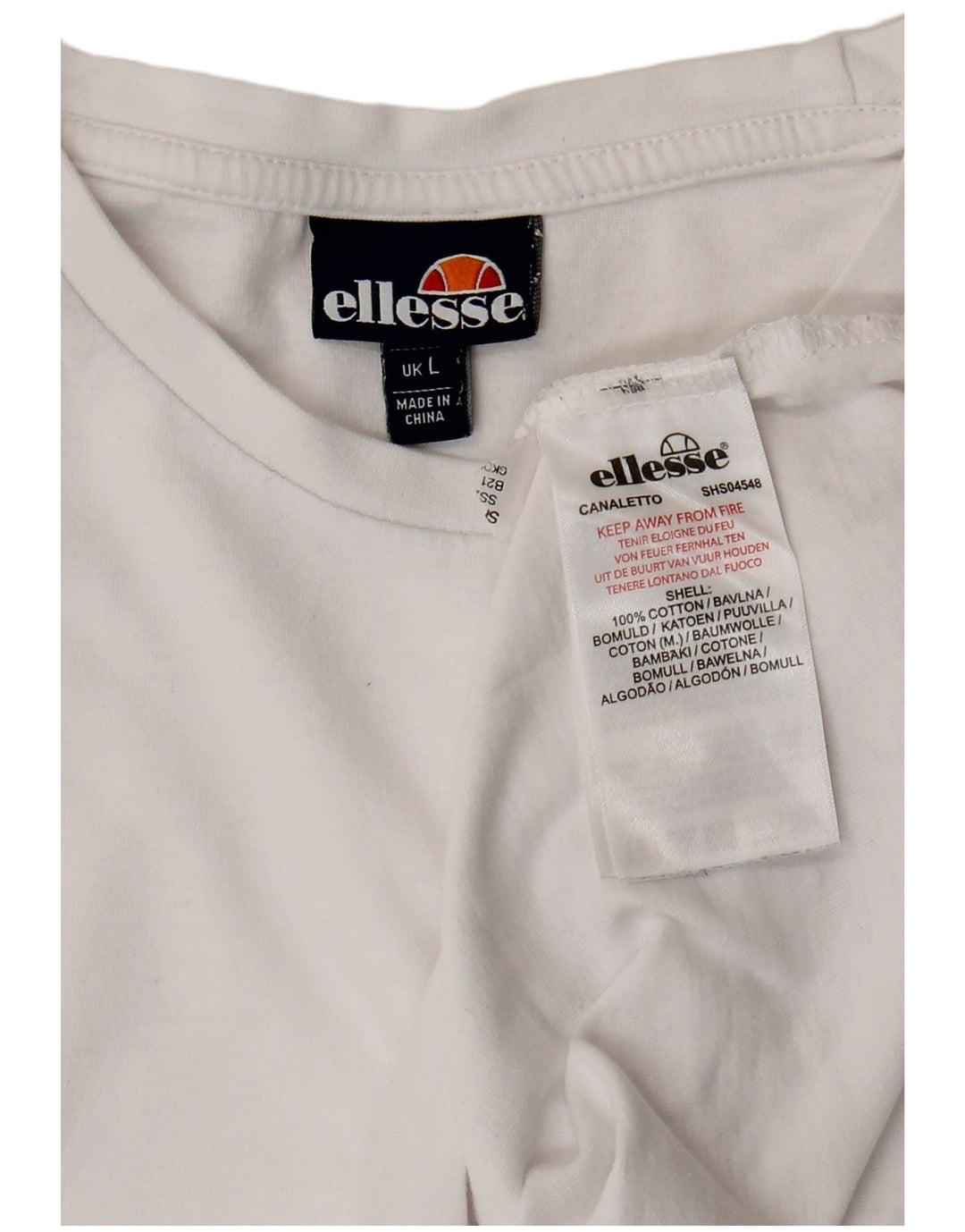 T-shirt da uomo Ellesse Top Large in cotone bianco