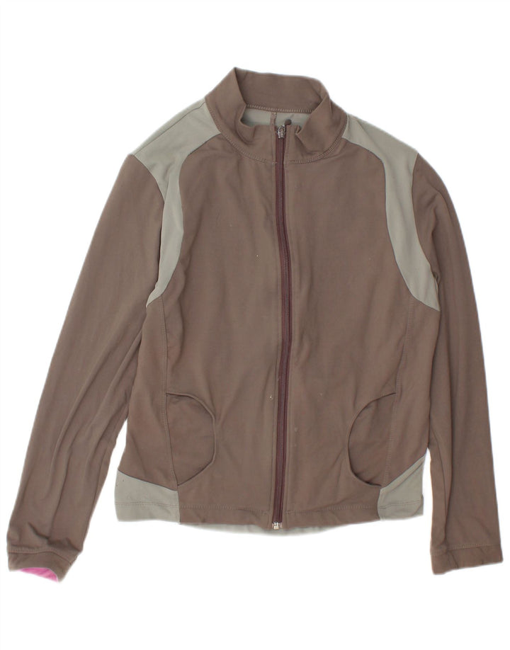 Giacca da ginnastica da donna Marks & Spencer UK 14 Large Marrone Colorblock