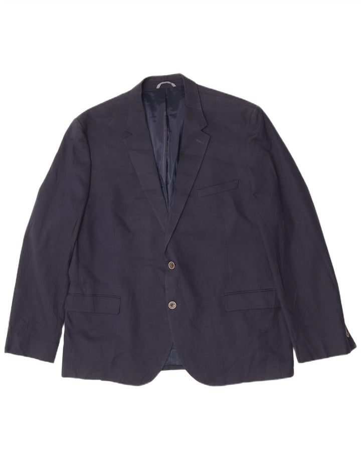 Giacca blazer a 2 bottoni Marks & Spencer da uomo UK 48 4XL cotone blu navy