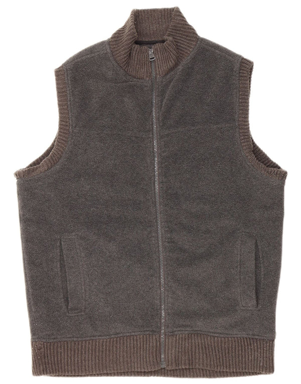 JAMES PRINGLE Gilet in pile da uomo UK 38 Poliestere grigio medio