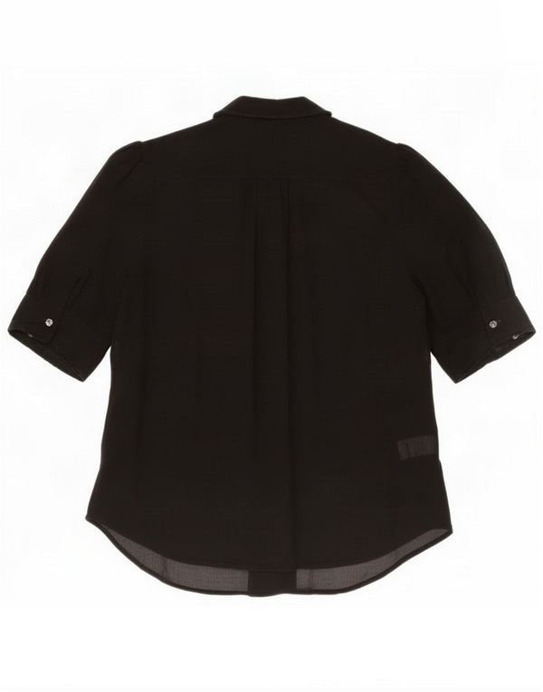 French Connection Camicia a maniche corte da donna UK 14 Medium Black