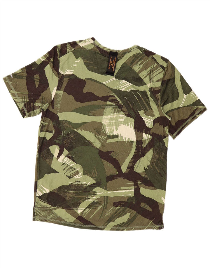 T-shirt Nike da uomo Dri Fit Top Small in poliestere geometrico kaki