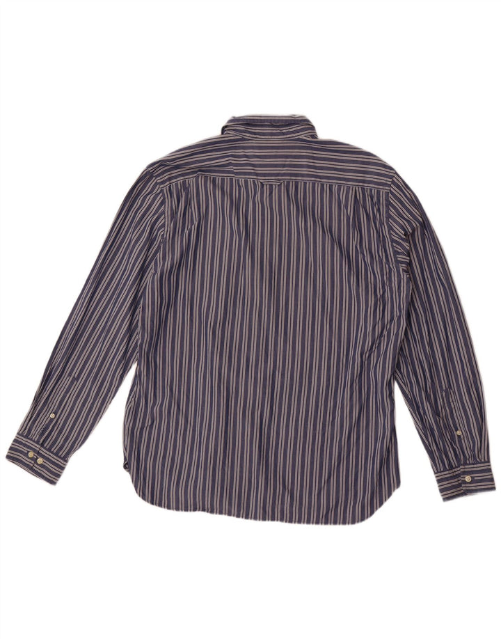 Camicia aderente da uomo Gant XL in cotone gessato blu navy