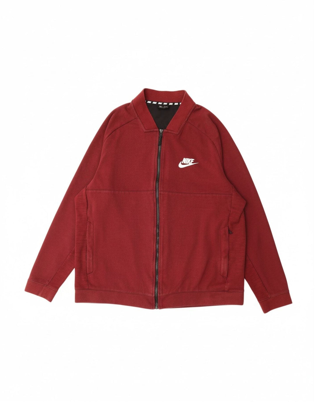 NIKE Mens Tracksuit Top Jacket XL Maroon Cotton
